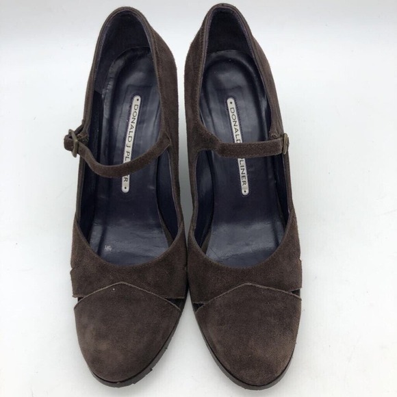 Donald J Pliner Womens Mary Jane Dress Shoes Brown Suede Wedge Heels Cap Toe 7 M - Picture 3 of 10